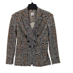 CAbi Blazer Women Size 2 Snake Print Double Breasted Business Casual Office Edgy